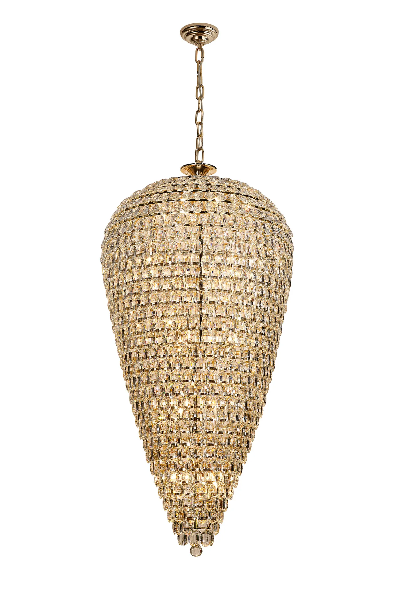 IL32889  Coniston Tall Acorn Pendant 30 Light French Gold